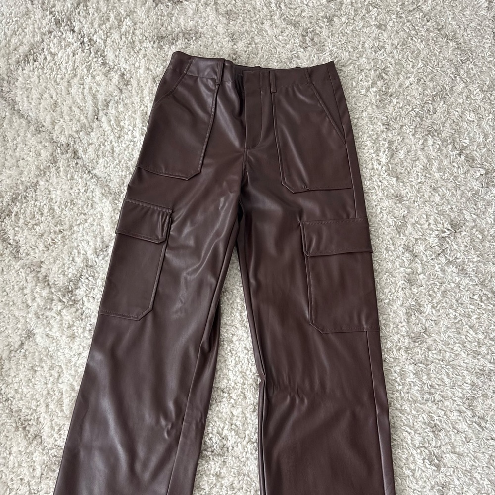 Zara Brown leather pants